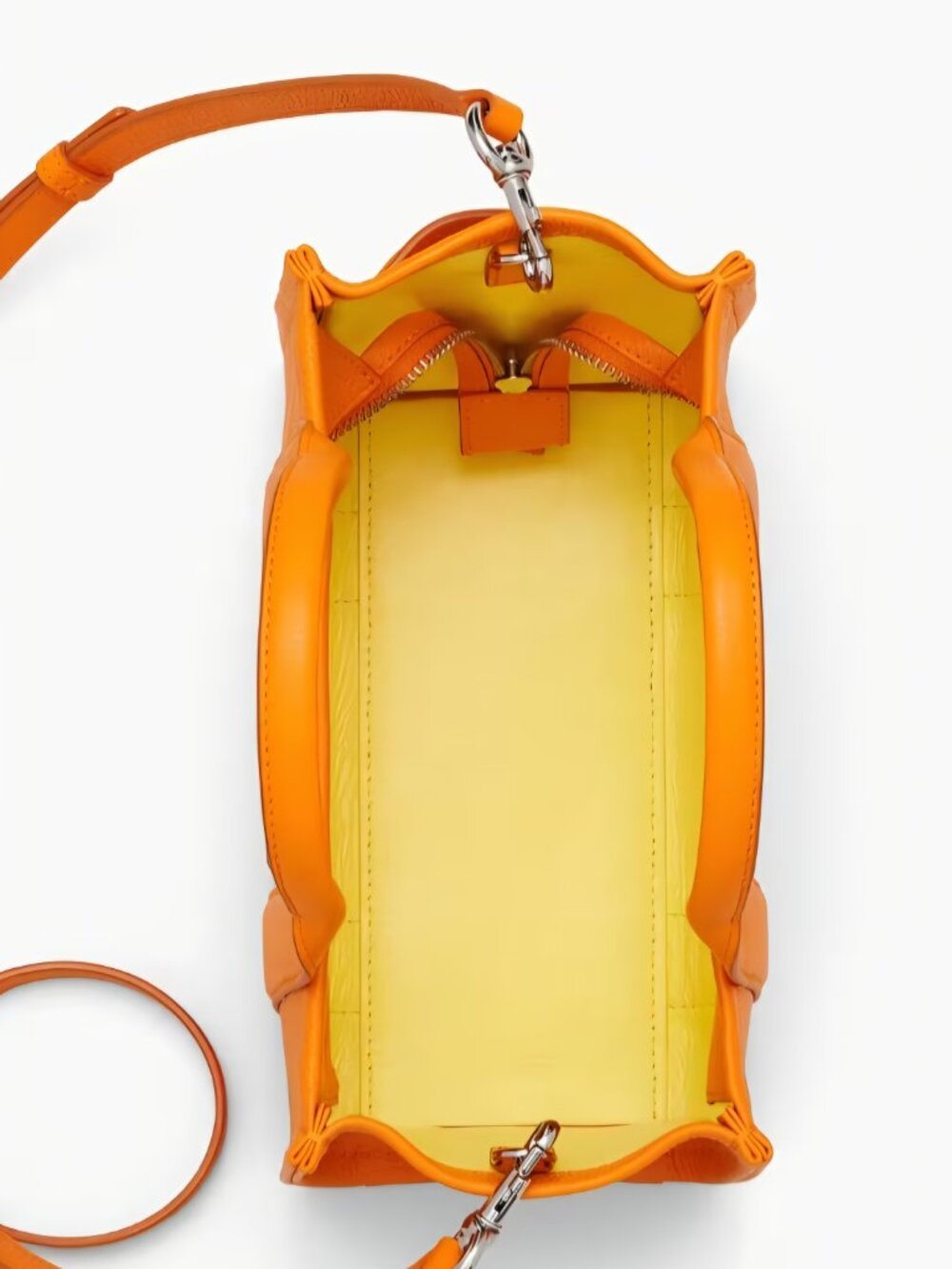 Marc Jacobs Small Leather Orange Tote Crossbody w/ Matching wallet & Tote Charm - Picture 5 of 11